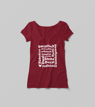 Laden Sie das Bild in den Galerie-Viewer, Damen T-Shirt mit V-Ausschnitt "Dialekt"