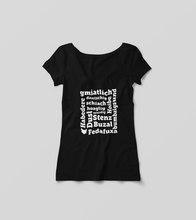 Laden Sie das Bild in den Galerie-Viewer, Damen T-Shirt mit V-Ausschnitt "Dialekt"