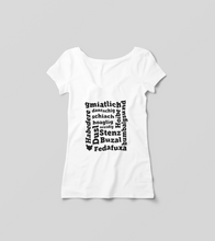 Laden Sie das Bild in den Galerie-Viewer, Damen T-Shirt mit V-Ausschnitt "Dialekt"